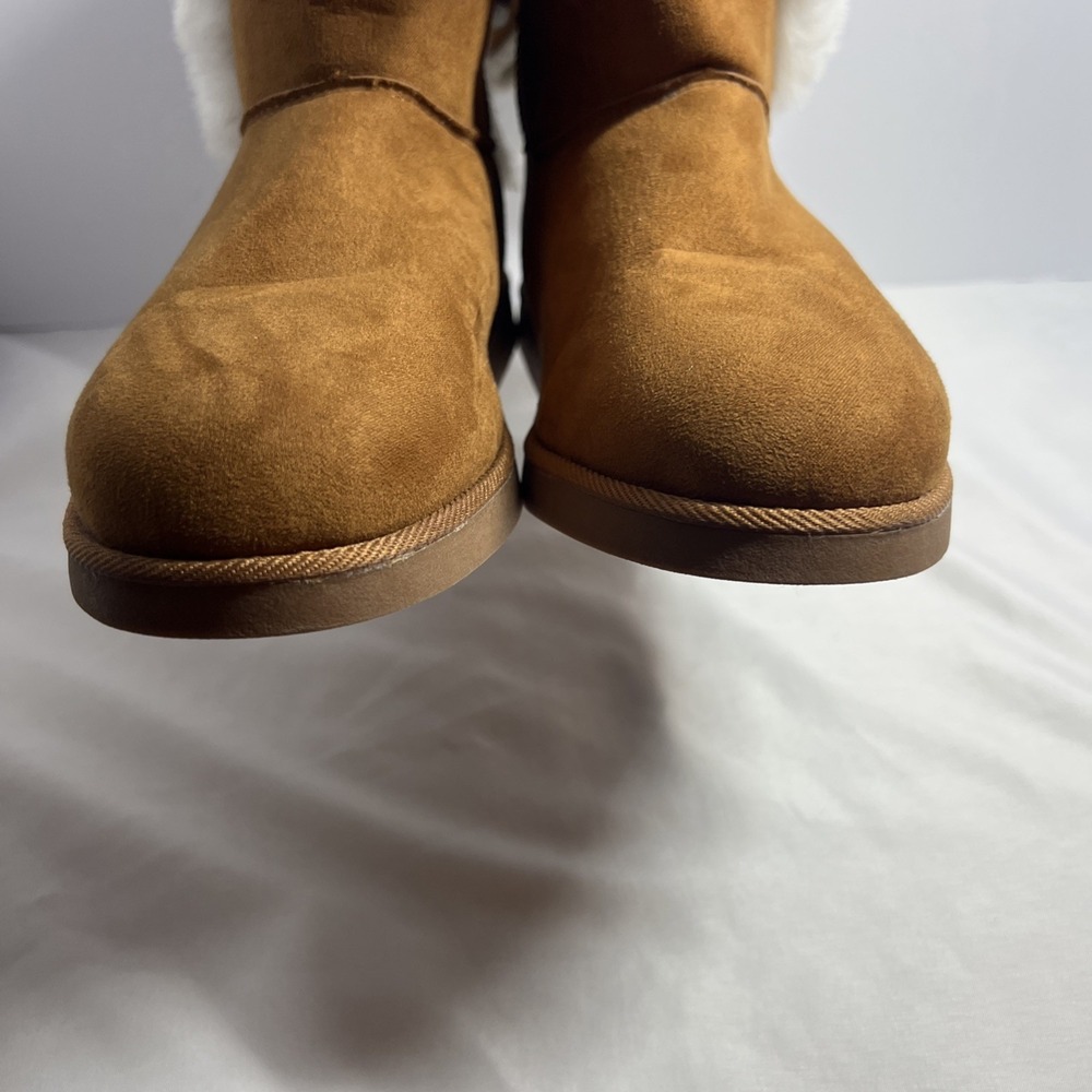 Juicy Couture King Brown Cognac Faux Fur Winter Boots Size 7.5 - Picture 9 of 12